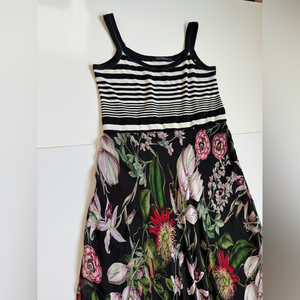 Beate Heymann Stripe Bodace Dress In Floralis Size 8 Sleeveless Maxi - Picture 6 of 15